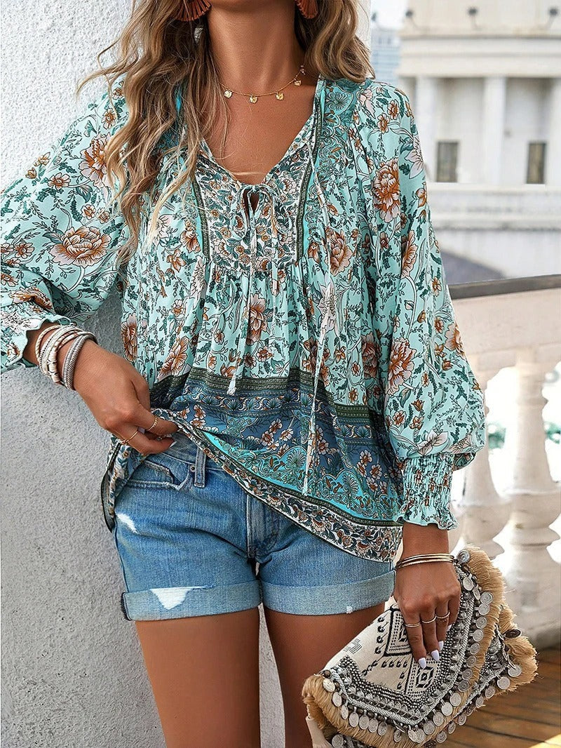 Thalia™ | Bohemian Floral Blouse