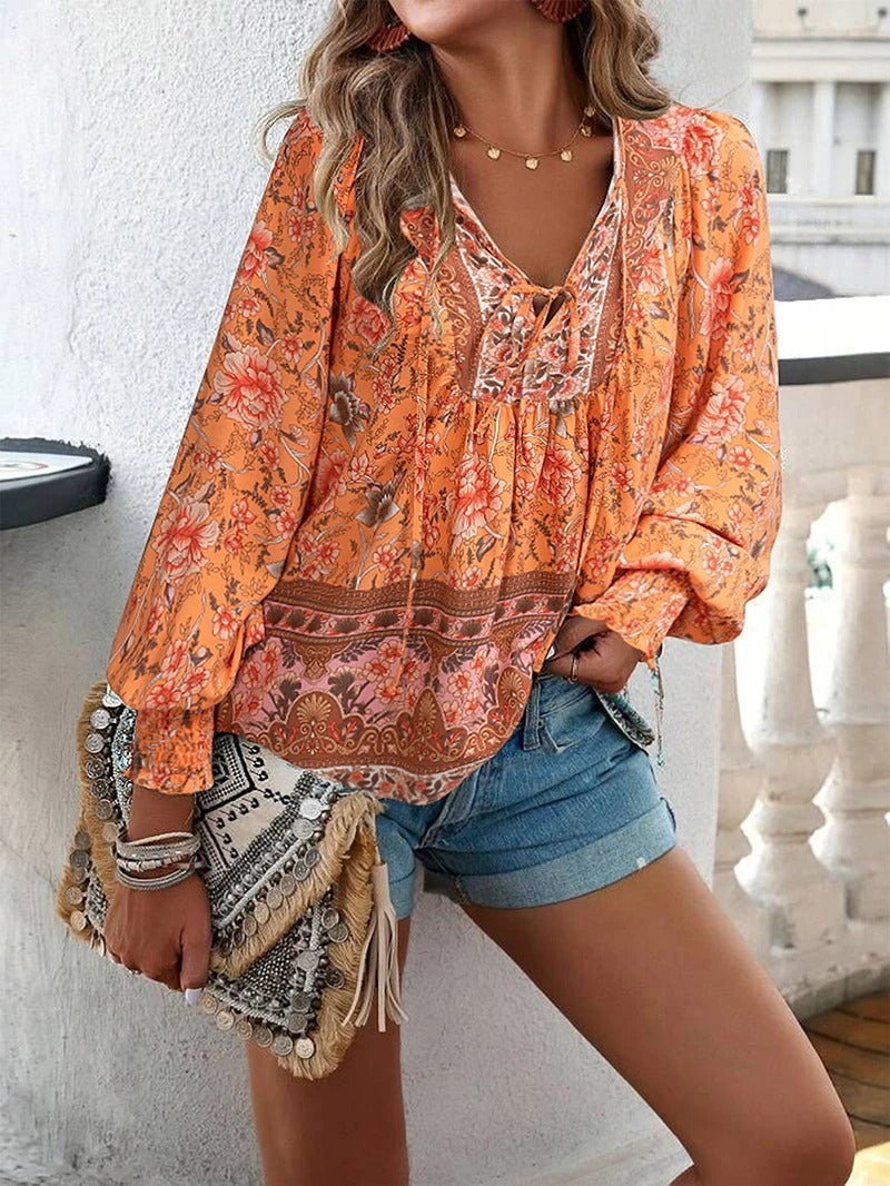 Thalia™ | Bohemian Floral Blouse