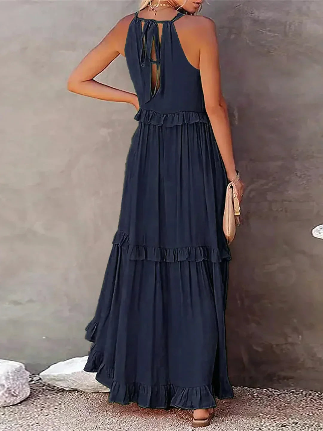 Emilia™ - Halter Ruffle Maxi Dress