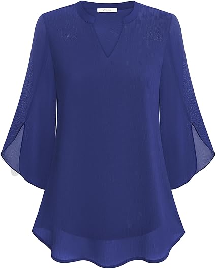 Grace™ | Elegant Chiffon Bell-Sleeve Blouse