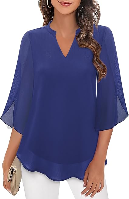 Grace™ | Elegant Chiffon Bell-Sleeve Blouse