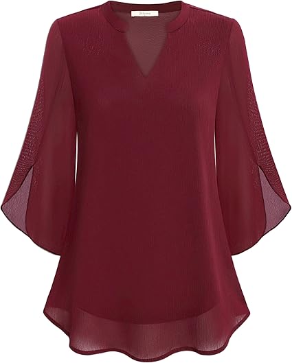 Grace™ | Elegant Chiffon Bell-Sleeve Blouse