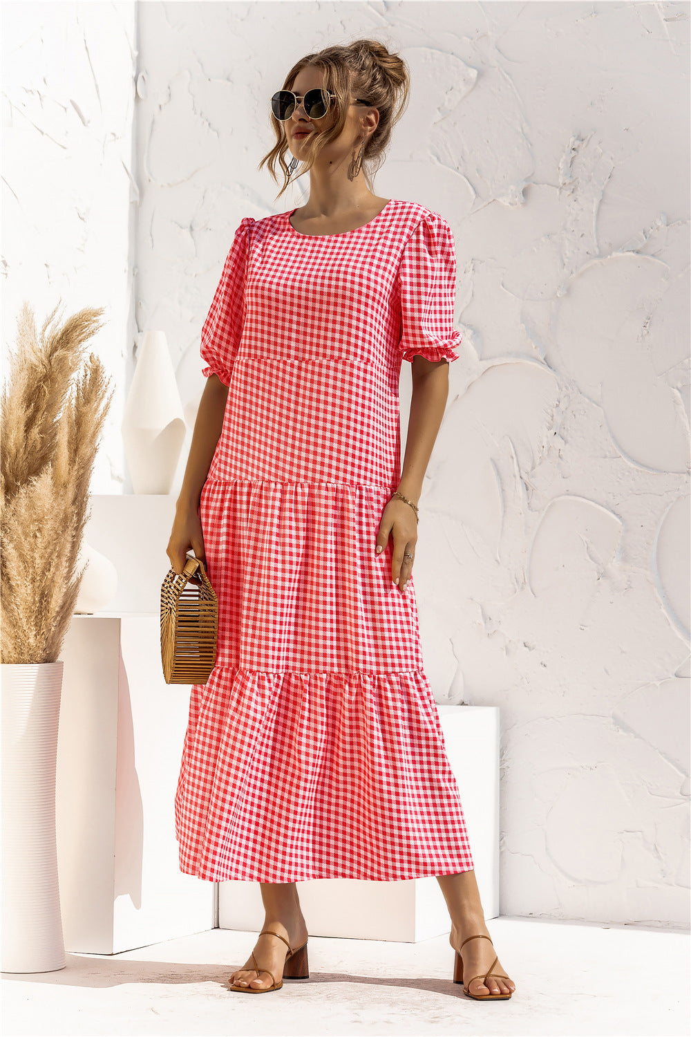 Amelia™ | Gingham Everyday Midi Dress