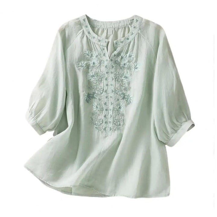 Rosalie™ | Embroidered Cotton Floral Blouse