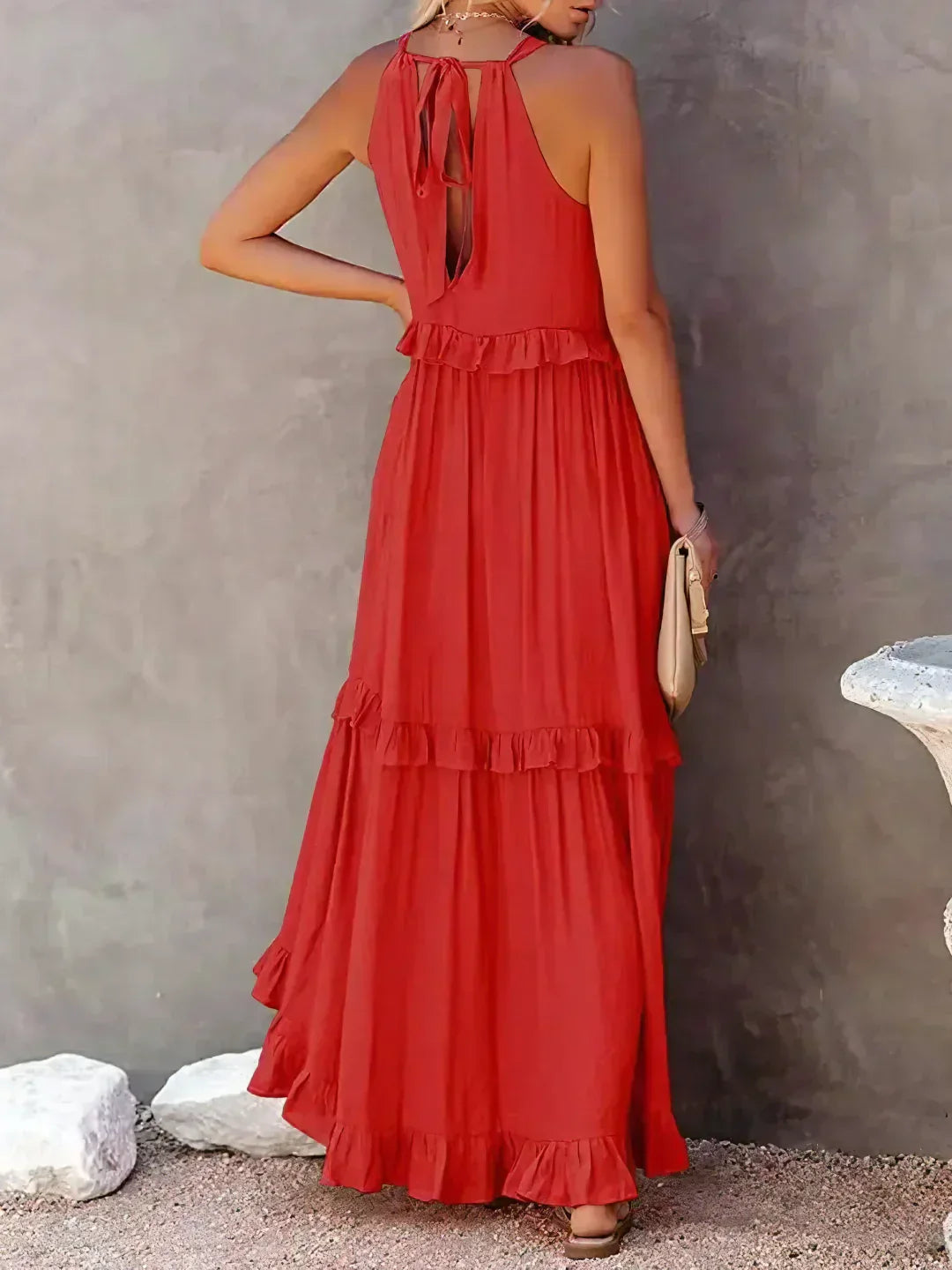 Emilia™ - Halter Ruffle Maxi Dress