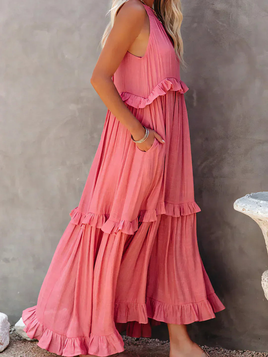 Emilia™ - Halter Ruffle Maxi Dress