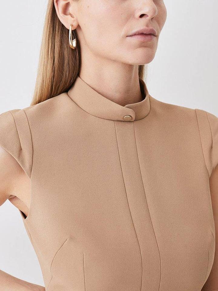 Structured Mini Dress with Military Tailoring