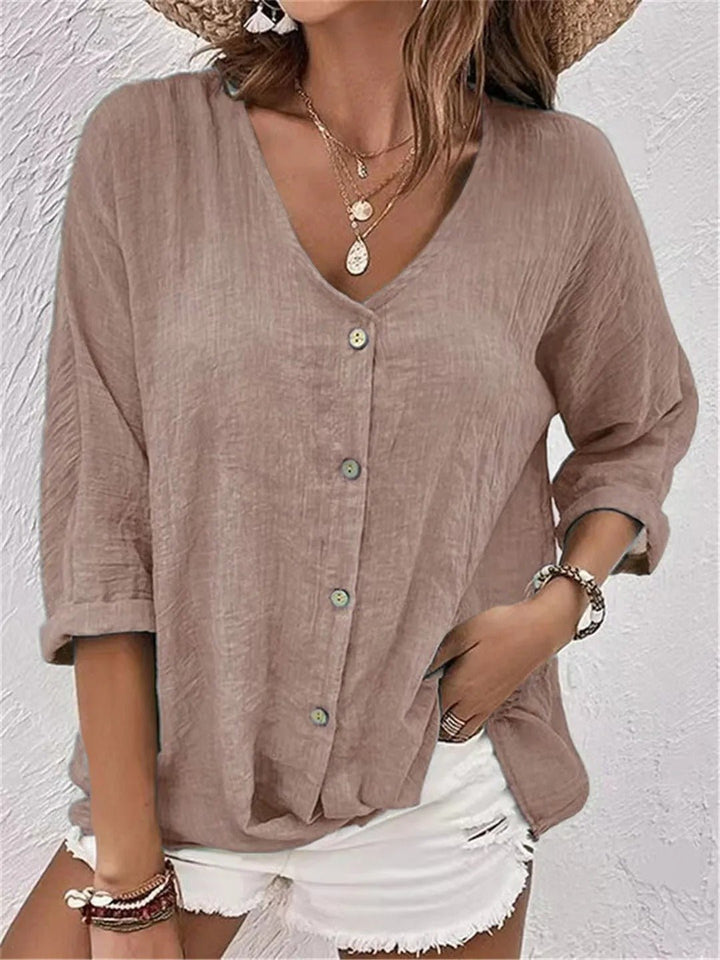 Milana™ Relaxed Button-Up Blouse