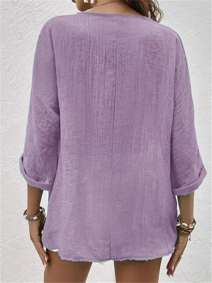 Milana™ Relaxed Button-Up Blouse