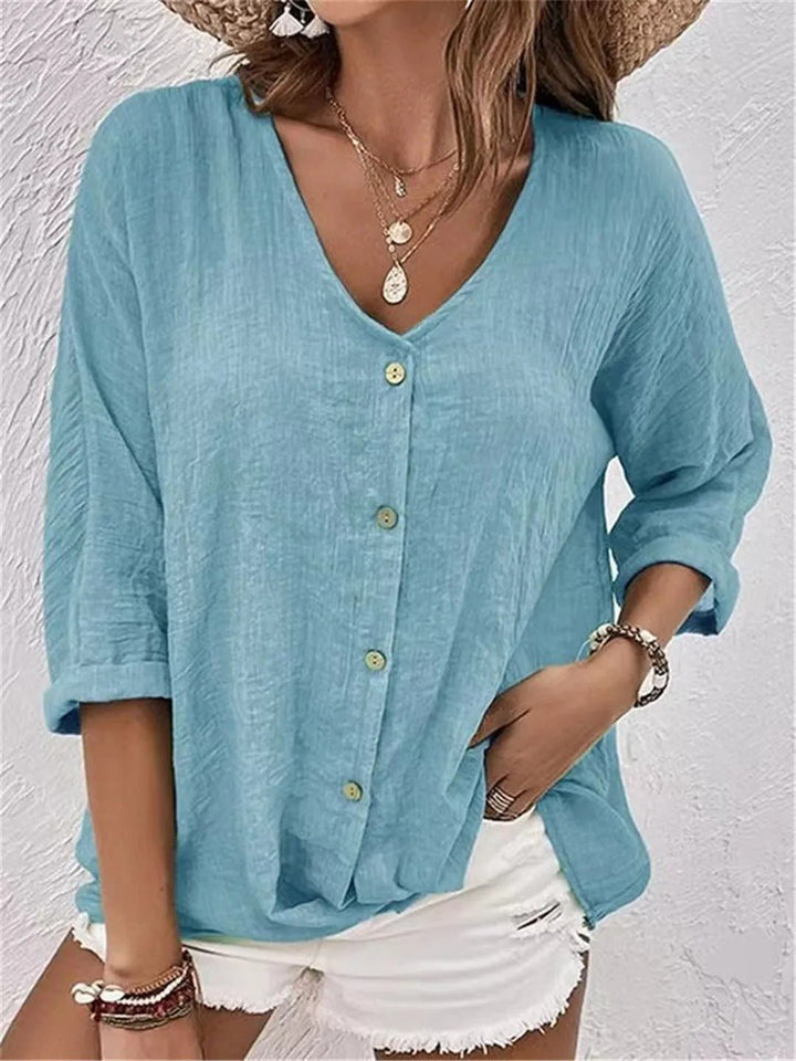 Milana™ Relaxed Button-Up Blouse