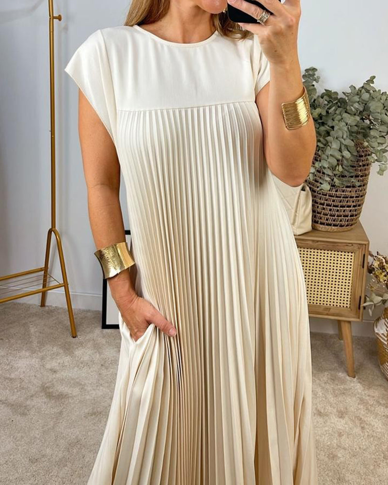 Stacey™ | Elegant Pleated Maxi Dress