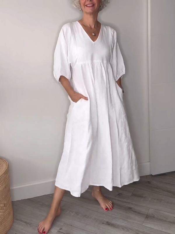 Eleanor™ | Relaxed Elegance V-Neck Maxi Dress